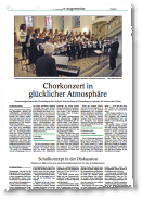 Chorkonzert in Glücklicher Atmosphäre